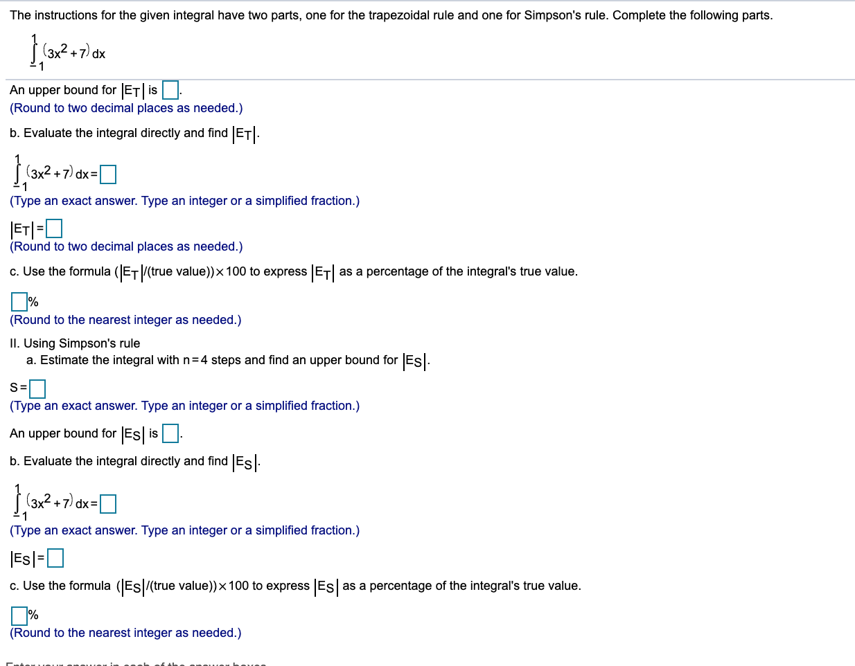 Solved The instructions for the given integral have two | Chegg.com