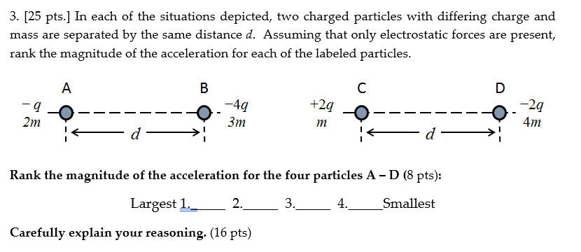 Solved 3. [25 pts.] In each of the situations depicted, two | Chegg.com