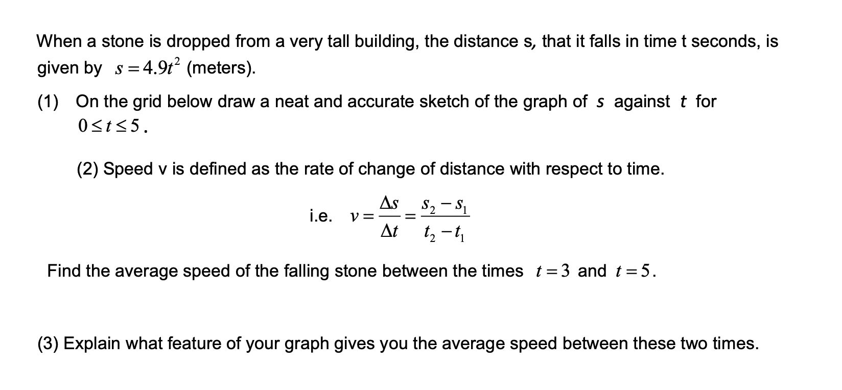 Solved When a stone is dropped from a very tall building, | Chegg.com