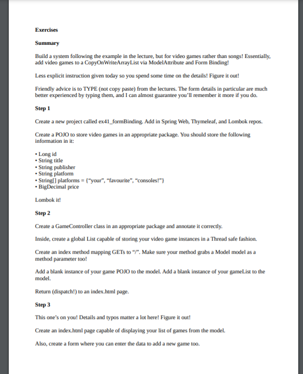 Exercises Summary Build a system following the | Chegg.com