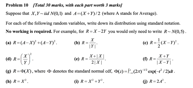 Solved Problem 10 [Total 30 marks, with each part worth 3 | Chegg.com