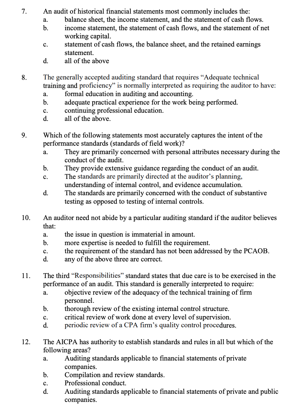 Audit Of Historical Financial Statements