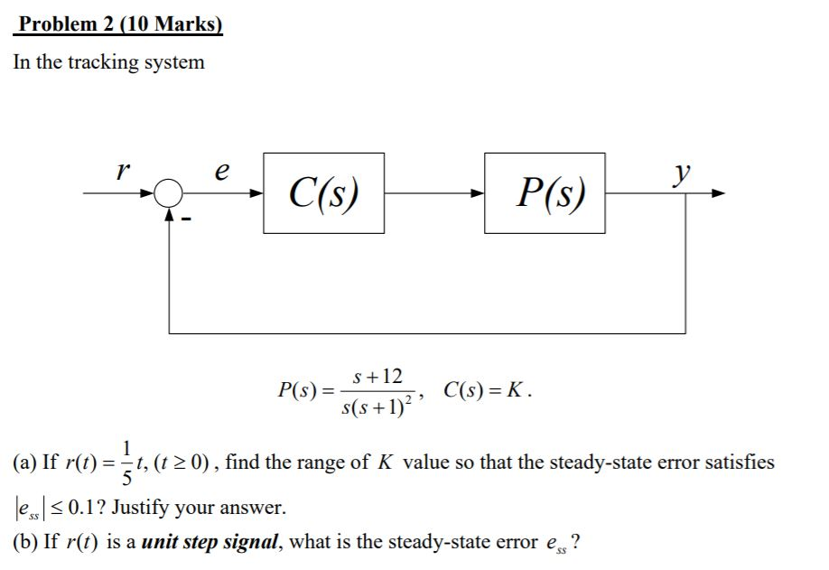 Solved Problem 2 (10 Marks) In the tracking system 