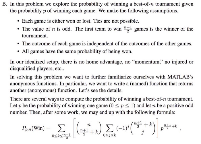 Solved B. In This Problem We Explore The Probability Of | Chegg.com