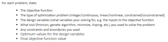 For each problem, state: The objective function • The | Chegg.com