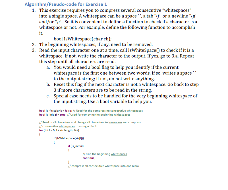 Solved Exercise 1 (Use C-string to solve this problem.) | Chegg.com