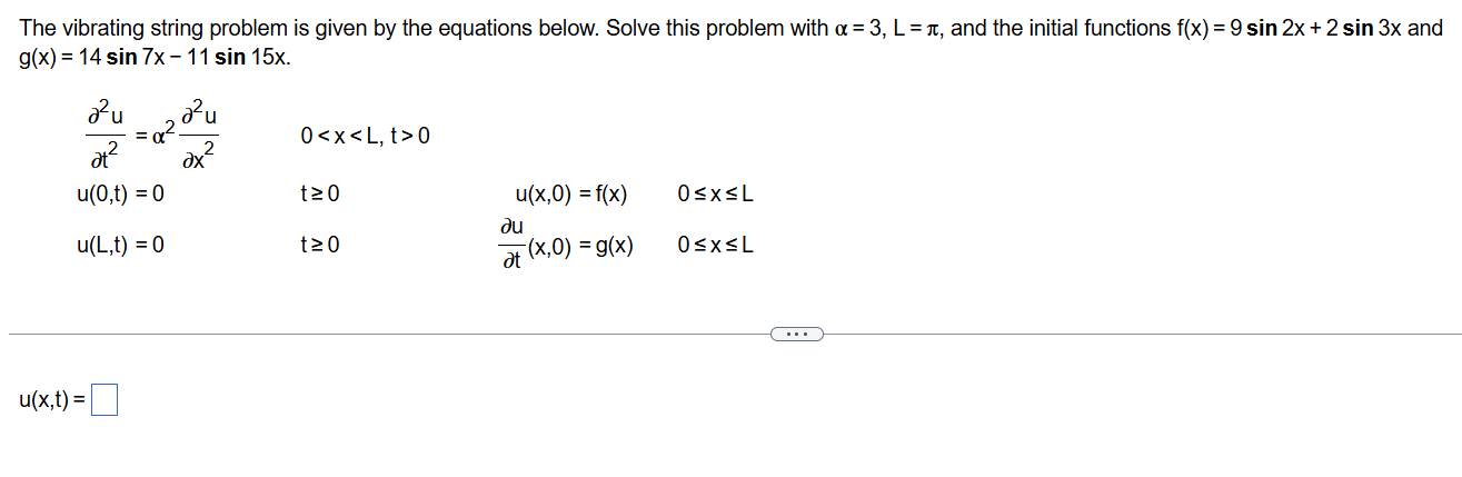 Solved The Vibrating String Problem Is ï Given By ï The Chegg