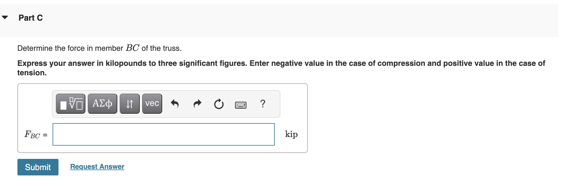 Solved Determine The Force In Members FE,FB, And BC Of The | Chegg.com