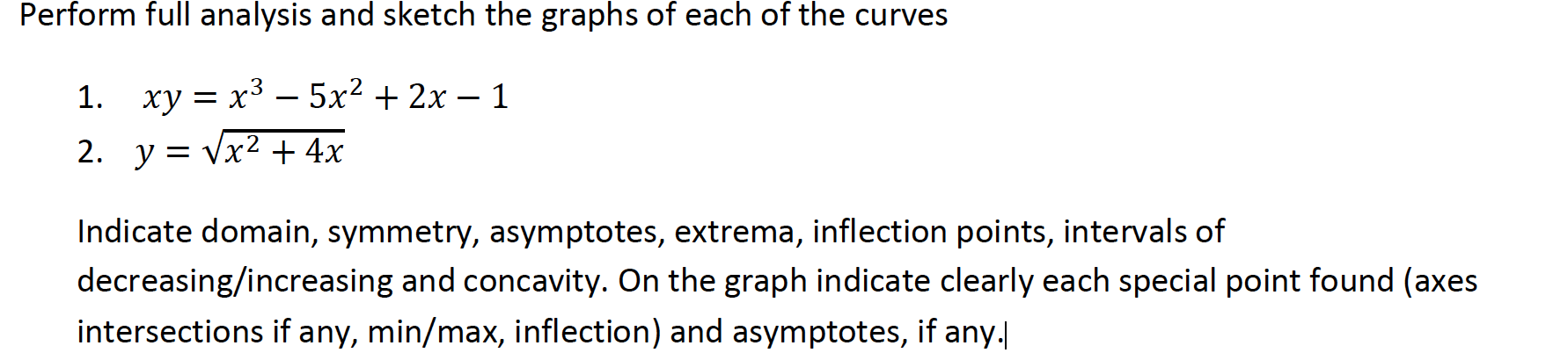 Solved Perform full analysis and sketch the graphs of each | Chegg.com