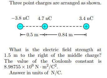 Solved 1) The value of the electric field at a distance of | Chegg.com