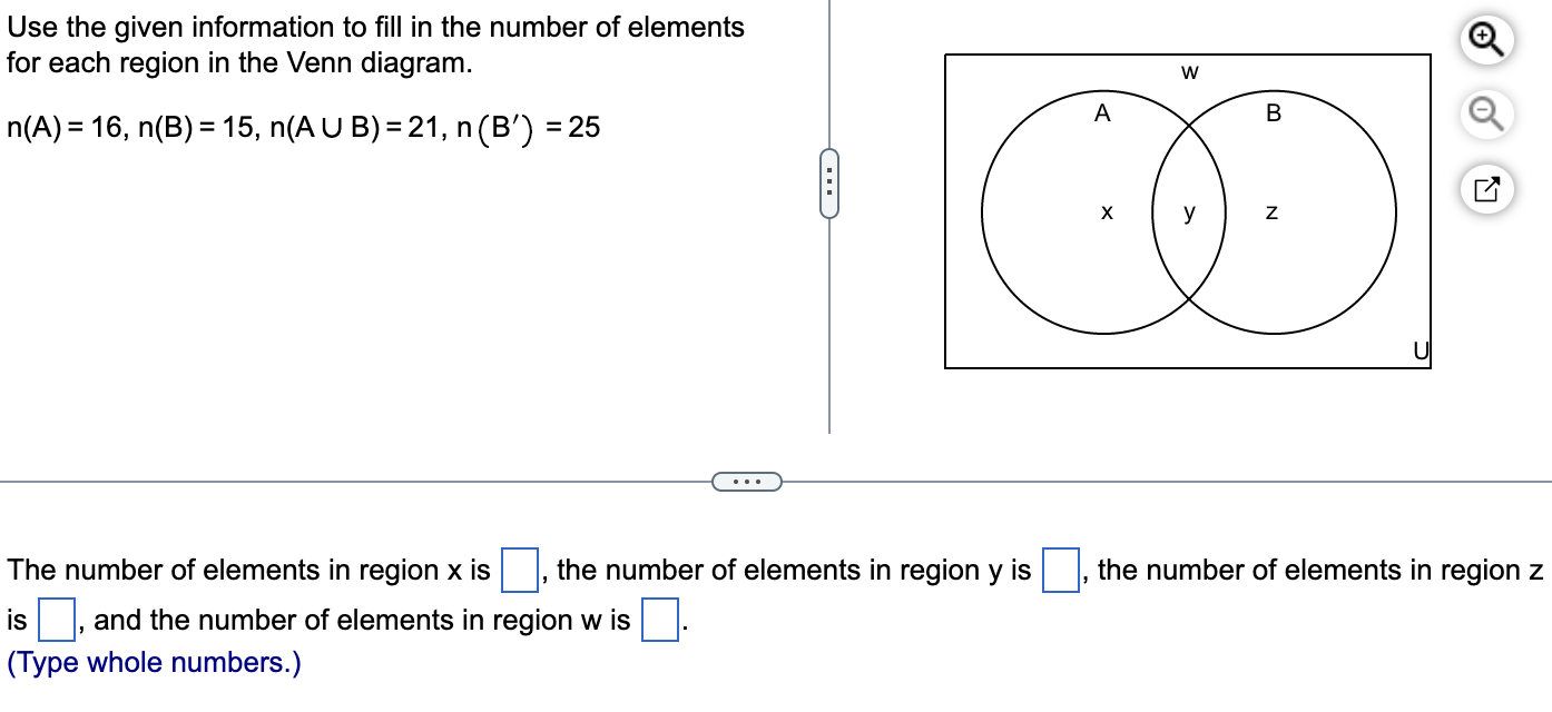 Solved Use the given information to fill in the number of | Chegg.com