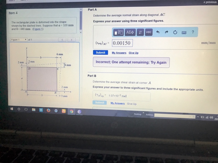 Solved previous Part A Item 4 Determine the average normal | Chegg.com