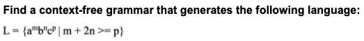 Solved Find a context-free grammar that generates the | Chegg.com