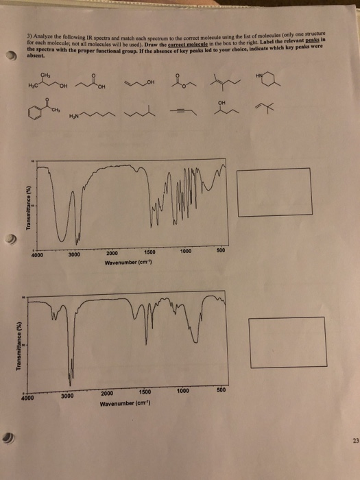 Solved 3) Analyze the following IR spectra and match each | Chegg.com