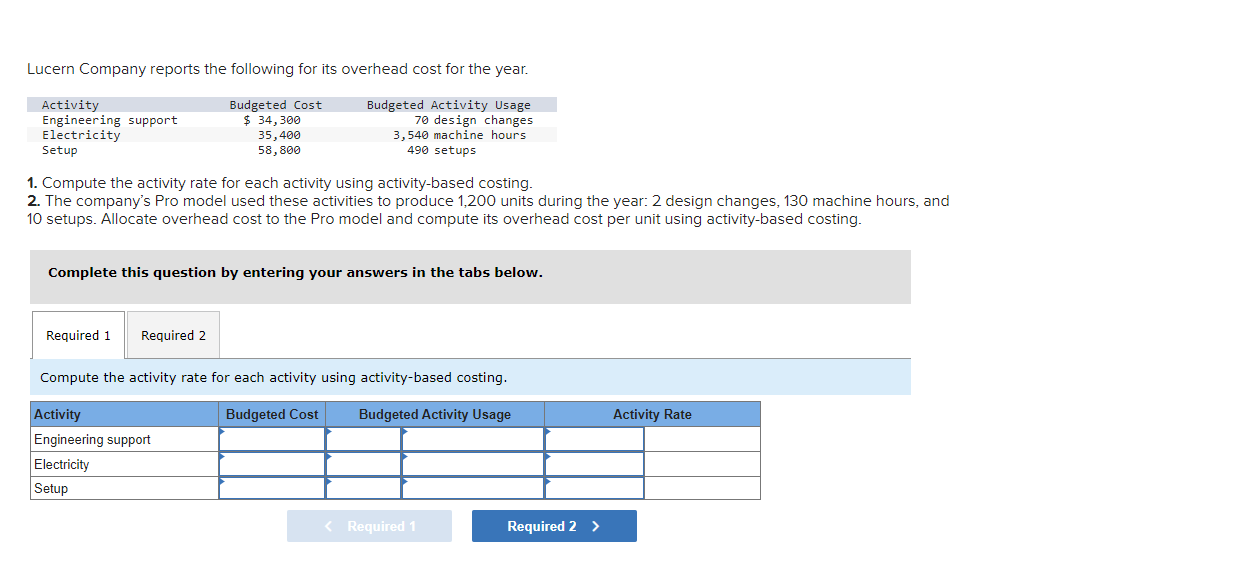 Solved Lucern Company reports the following for its overhead