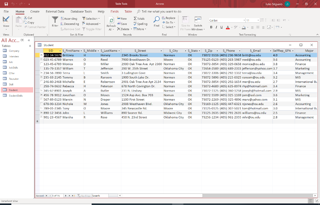 You are given a database in a MS Access file called | Chegg.com