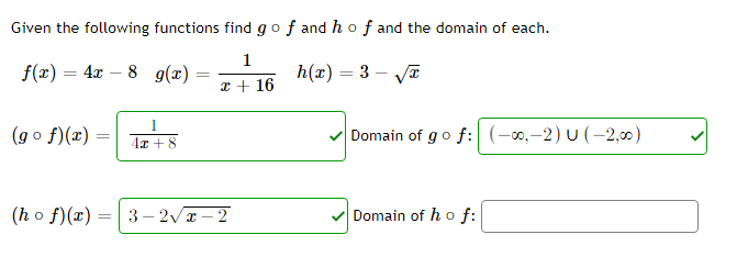 Solved Given The Following Functions Find Go F And Ho F A Chegg Com