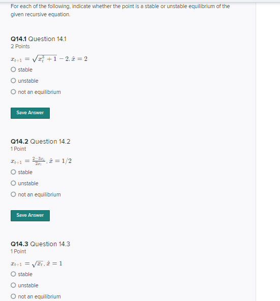 Solved For each of the following, indicate whether the point | Chegg.com