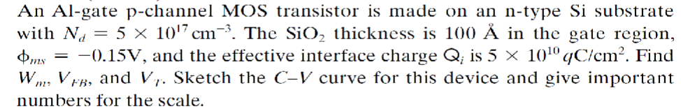 An Al-gate p-channel MOS transistor is made on an | Chegg.com