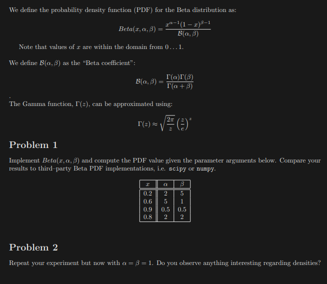 Solved We define the probability density function (PDF) for | Chegg.com
