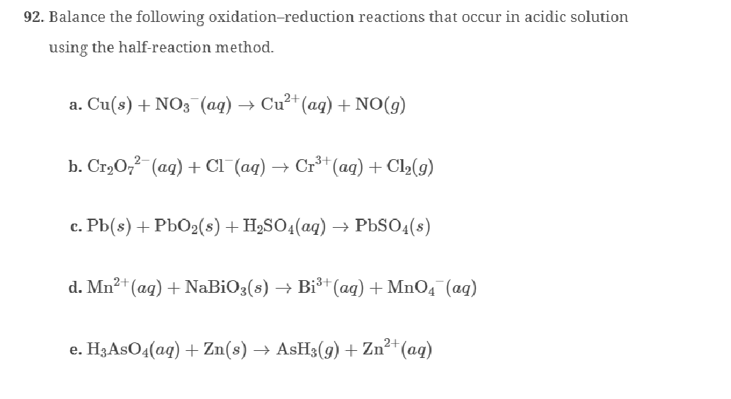 Solved 2 Balance The Following Oxidation Reduction 6199