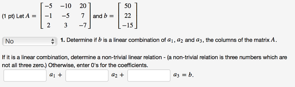 trivial vs nontrivial linear algebra