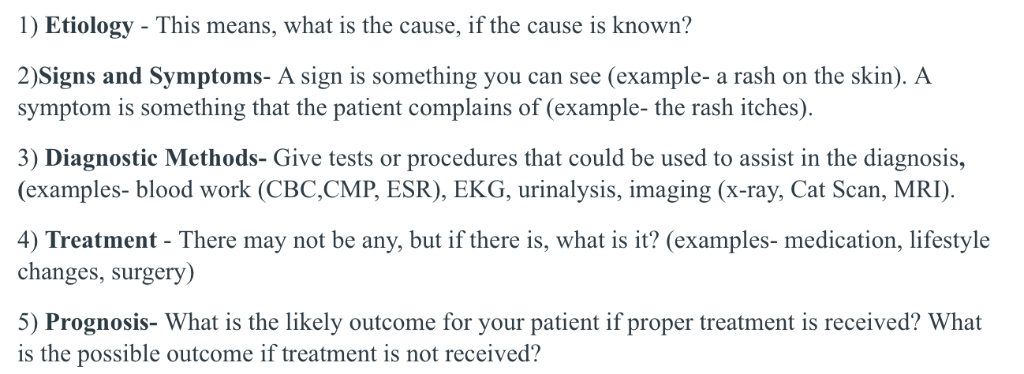 Solved 1) Etiology This means, what is the cause, if the | Chegg.com