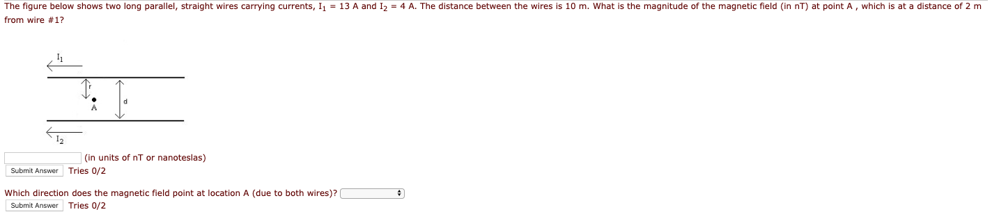 Solved The figure below shows two long parallel, straight | Chegg.com