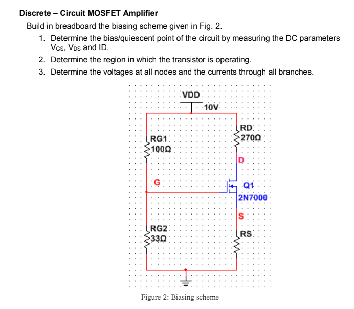 Discrete - Circuit MOSFET Amplifier Build in | Chegg.com