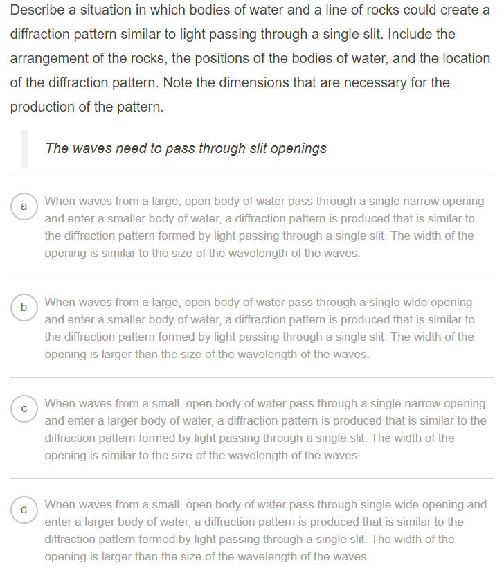 Solved Describe a situation in which bodies of water and a | Chegg.com