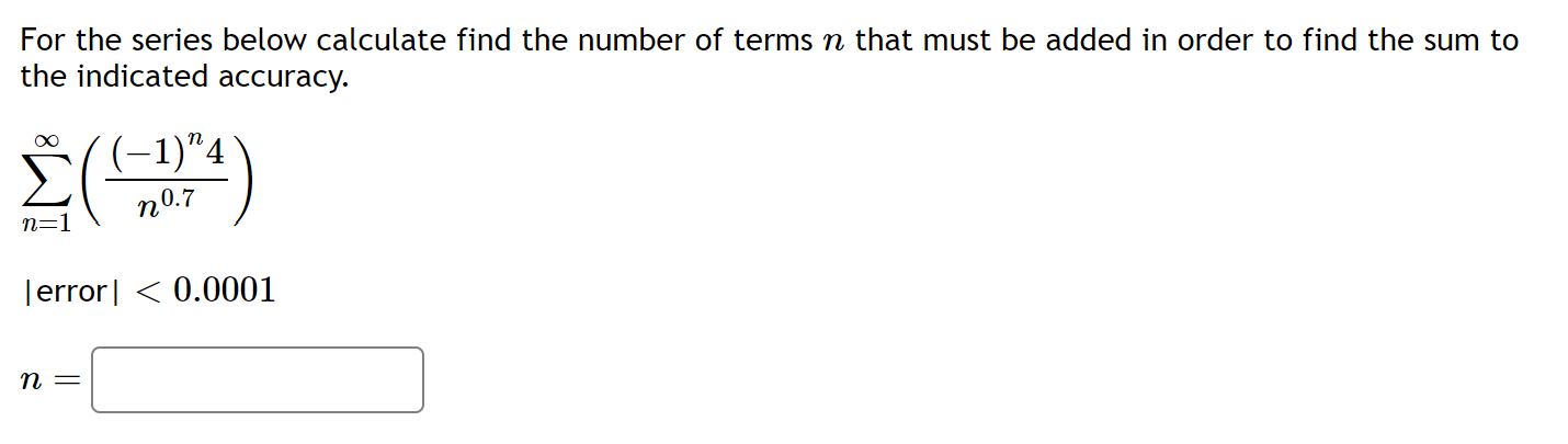 Solved For the series below calculate find the number of | Chegg.com