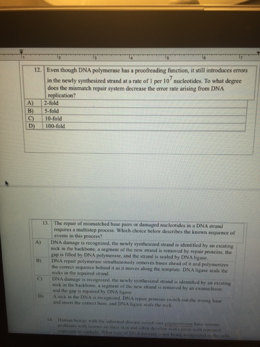 Solved 12. Even though DNA polymerase has a proofreading | Chegg.com