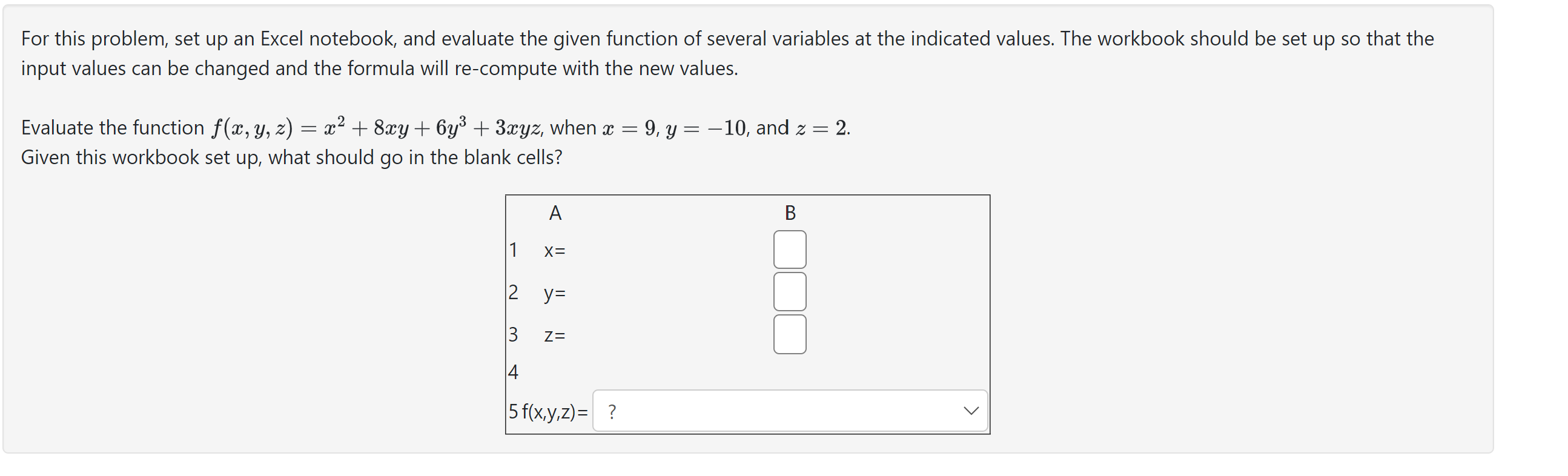 Solved For this problem, set up an Excel notebook, and | Chegg.com