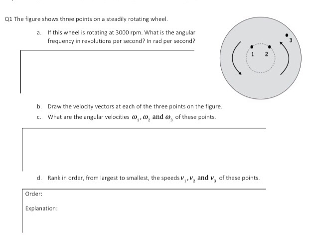 Solved Q1 The figure shows three points on a steadily | Chegg.com