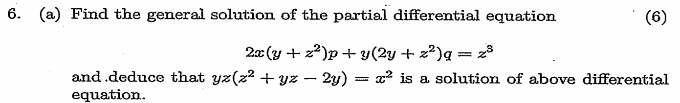 solution of the partial differential equation y qx p z is