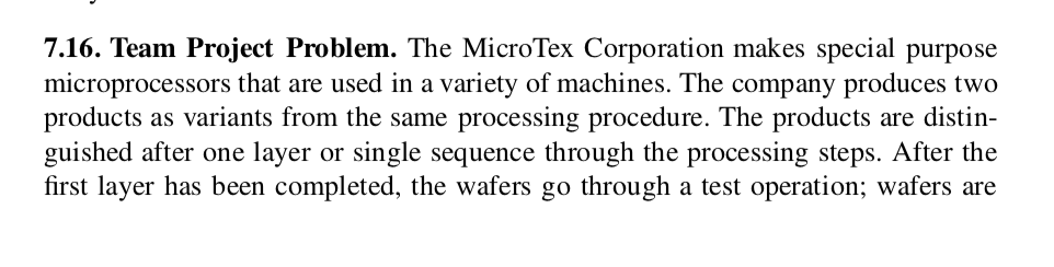 7.16. Team Project Problem. The MicroTex Corporation | Chegg.com