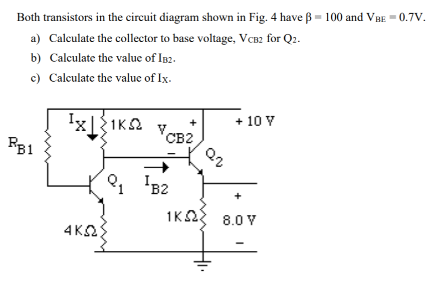 Solved Both transistors in the circuit diagram shown in Fig. | Chegg.com