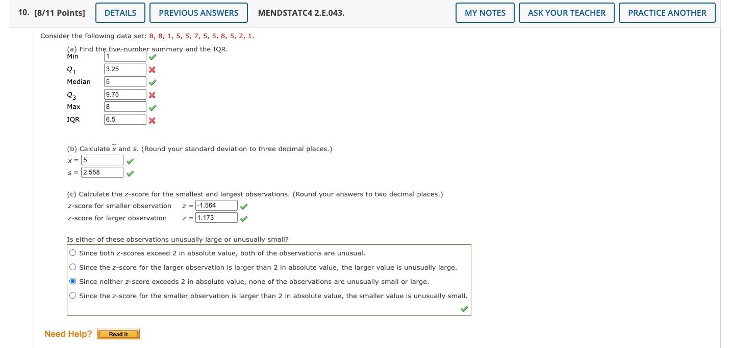 Solved Consider The Following Data Set: | Chegg.com