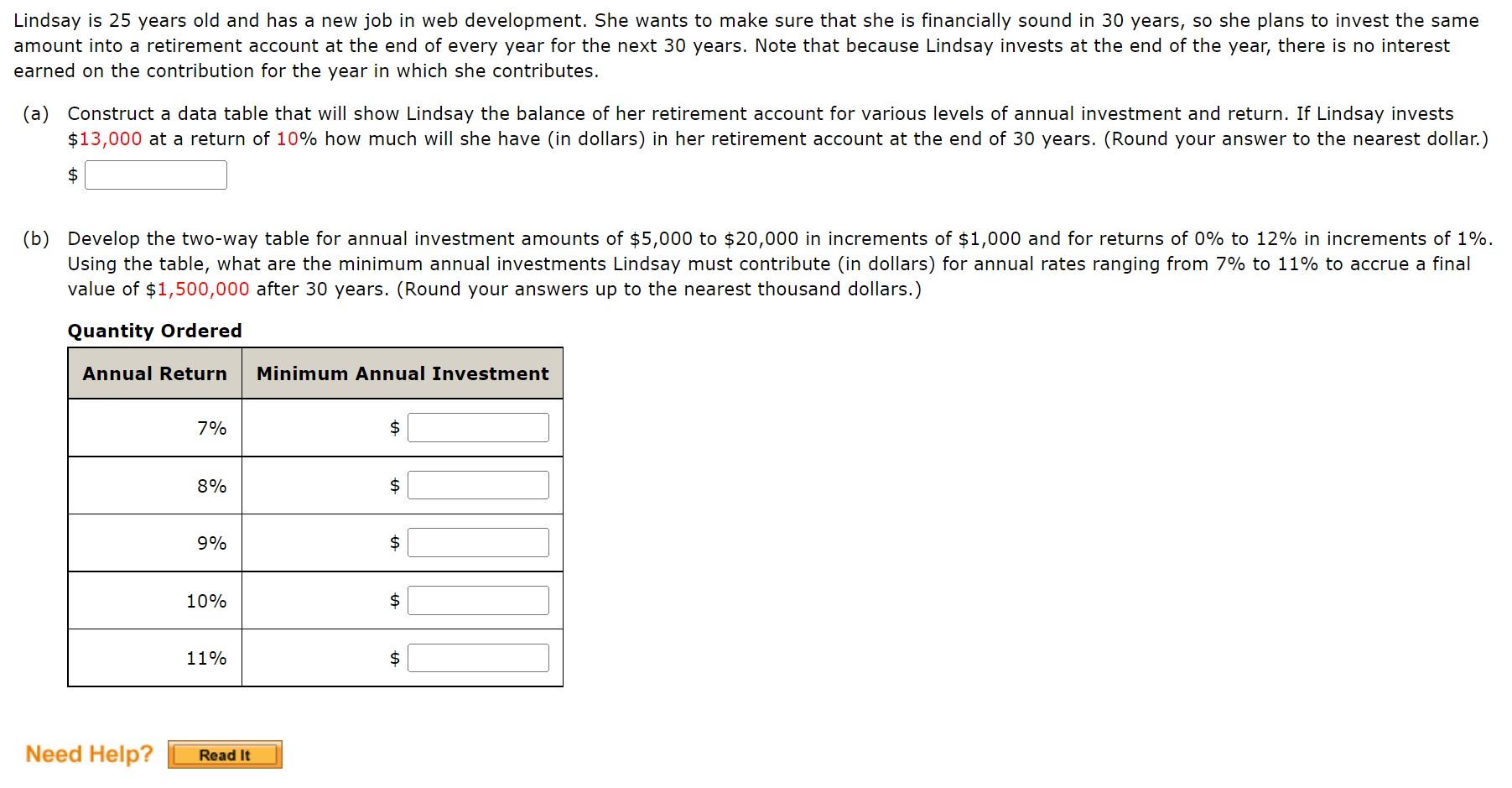 lindsay is calculating