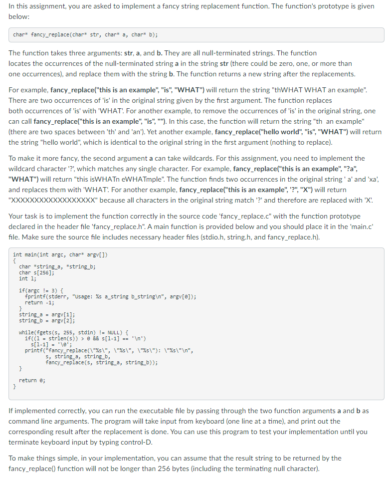 Solved In this assignment, you are asked to implement a | Chegg.com