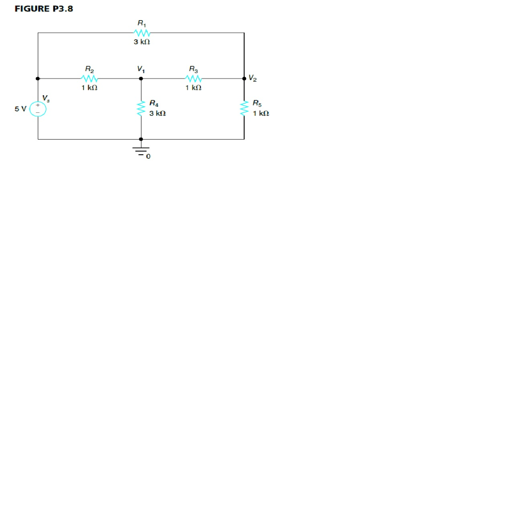 Solved 3.8 Find The Voltages V1 And V2 In The Circuit | Chegg.com