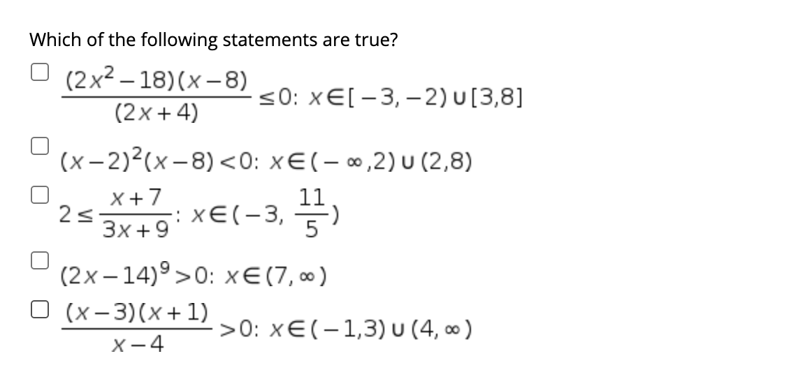 Solved Which of the following statements are true? | Chegg.com