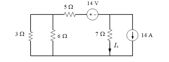 Solved 14V 5 Ω W + 3 Ω 7 Ως 6 Ω 14 Α ΙΣ | Chegg.com