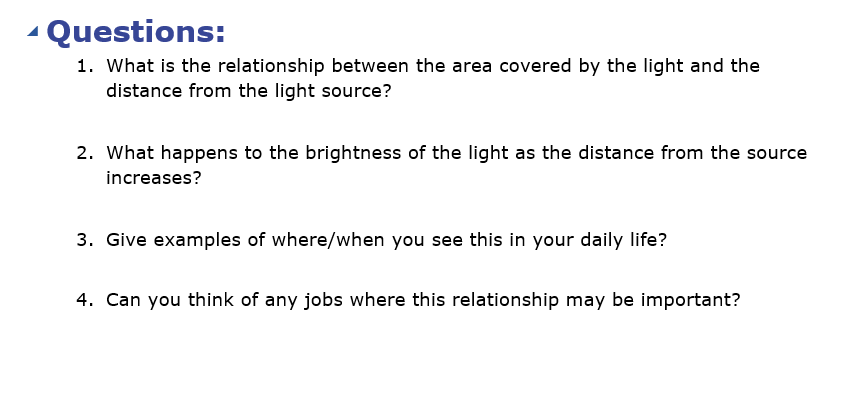 Solved Lab: Light Intensity and Distance Materials: • mini | Chegg.com