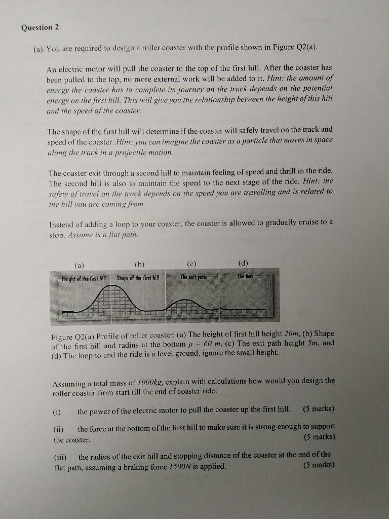 Solved Question 2 (a). You are required to design a roller | Chegg.com