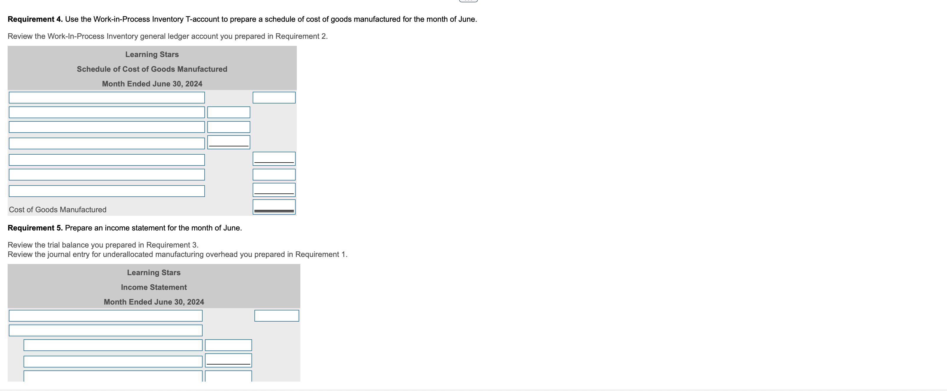Solved Requirement 4. Use the Work-in-Process Inventory