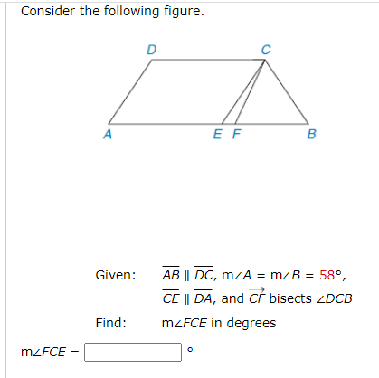 Solved Consider The Following Figure. Given: AB∥DC, | Chegg.com