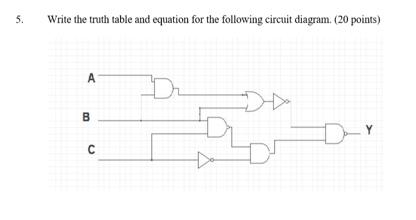Solved 5 Write the truth table and equation for the | Chegg.com