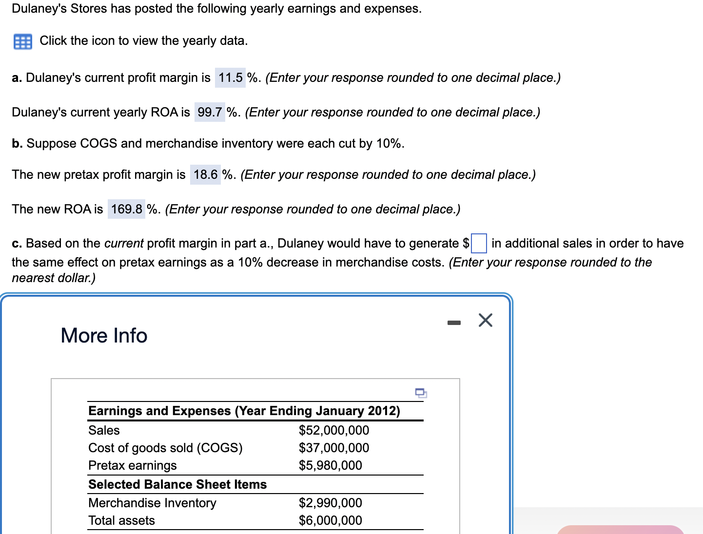 Solved Dulaney's Stores has posted the following yearly | Chegg.com