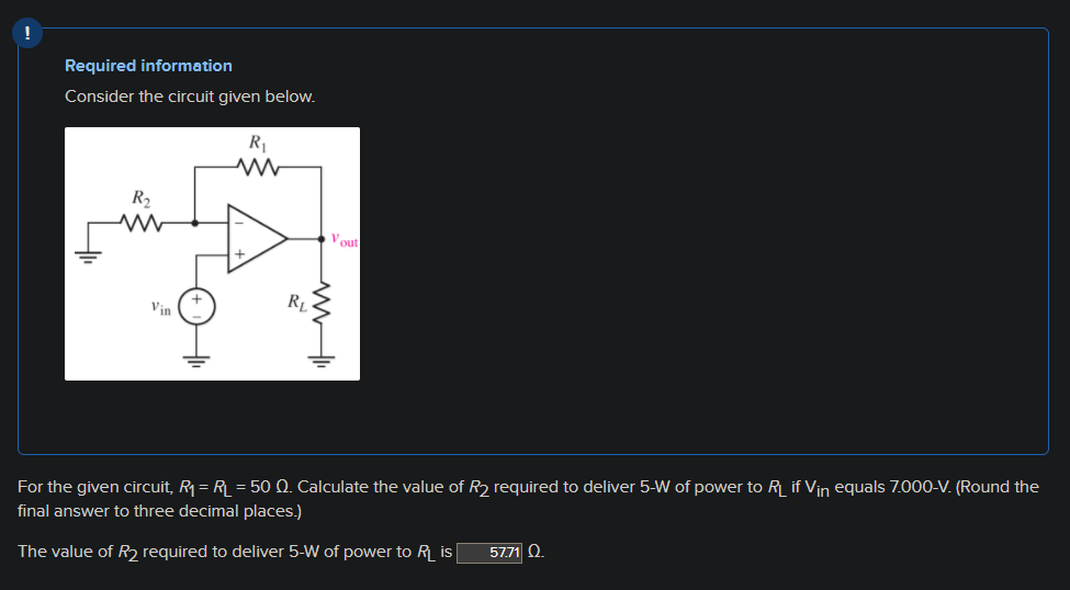 Solved Required information Consider the circuit given | Chegg.com